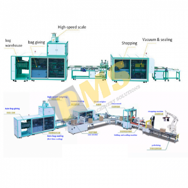 Dây chuyền cân đóng bao gạo hút chân không tự động