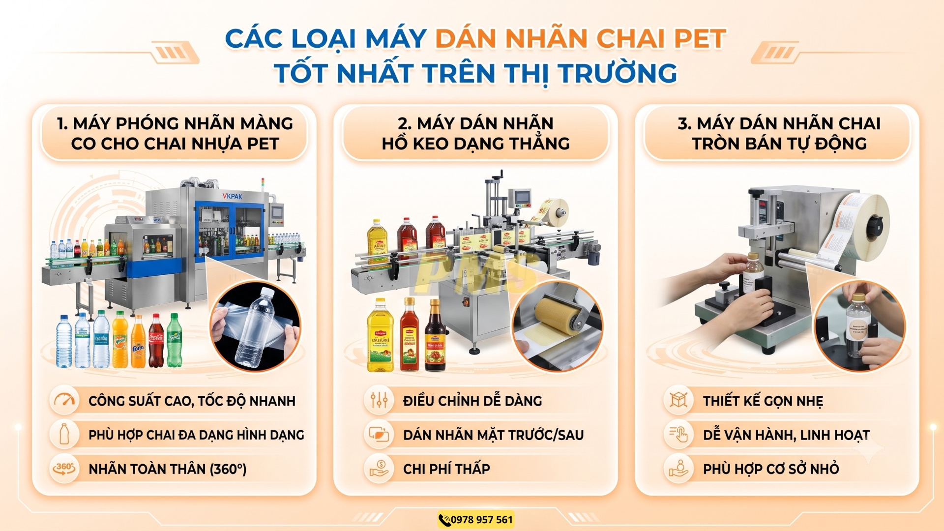Máy dán nhãn chai PET