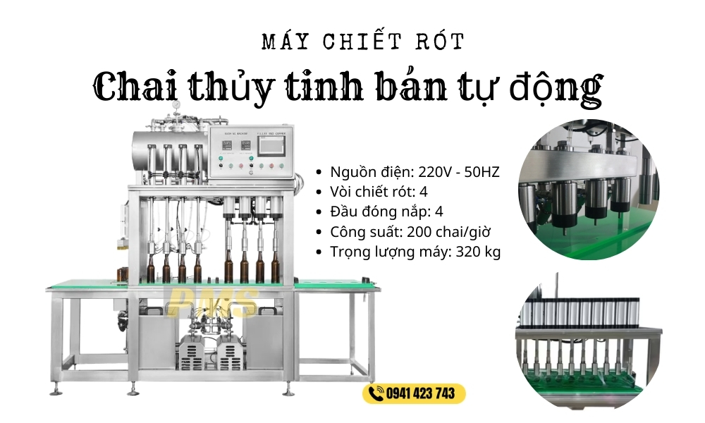 Máy chiết rót chai thủy tinh