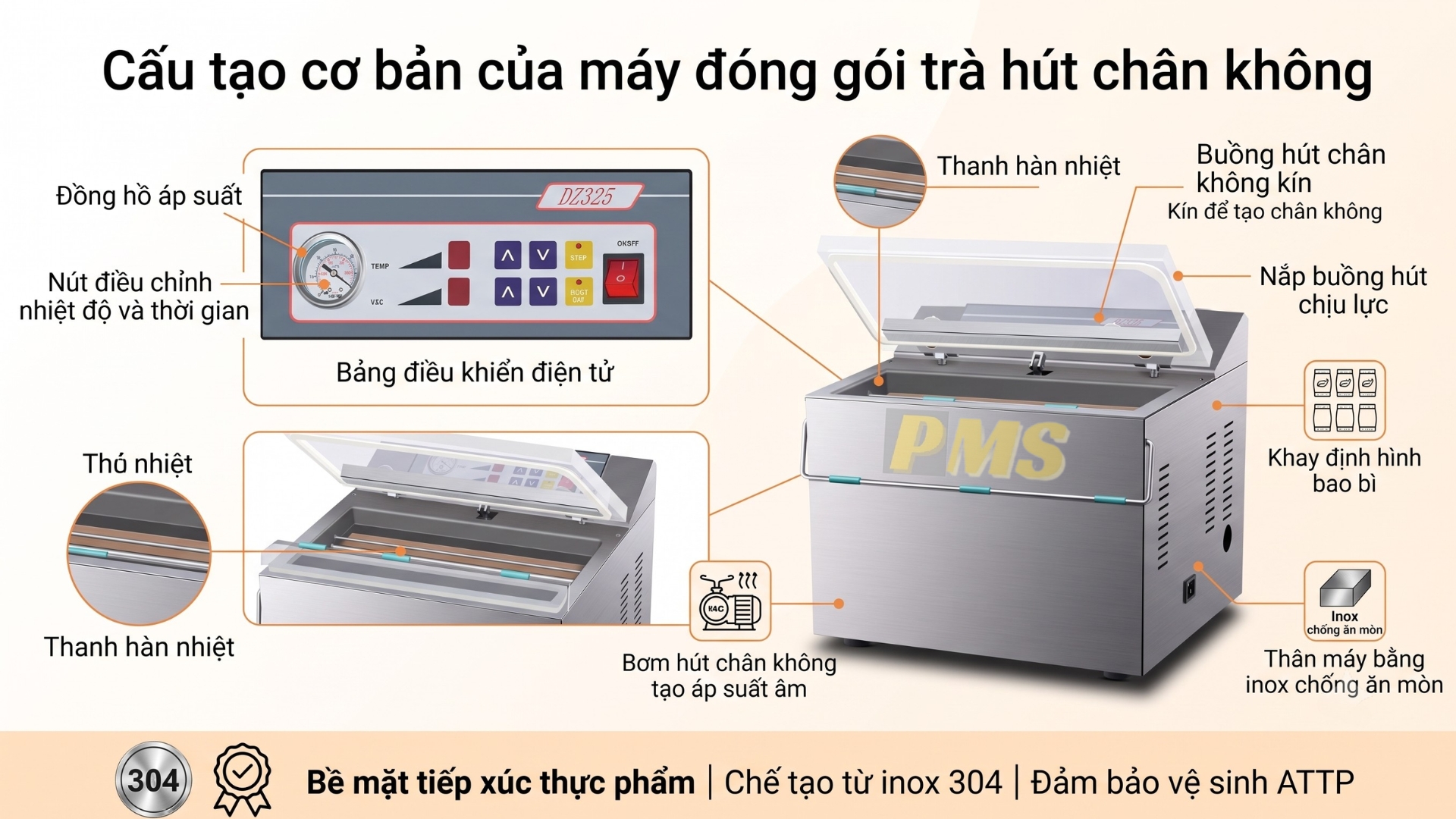 máy hút chân không chè