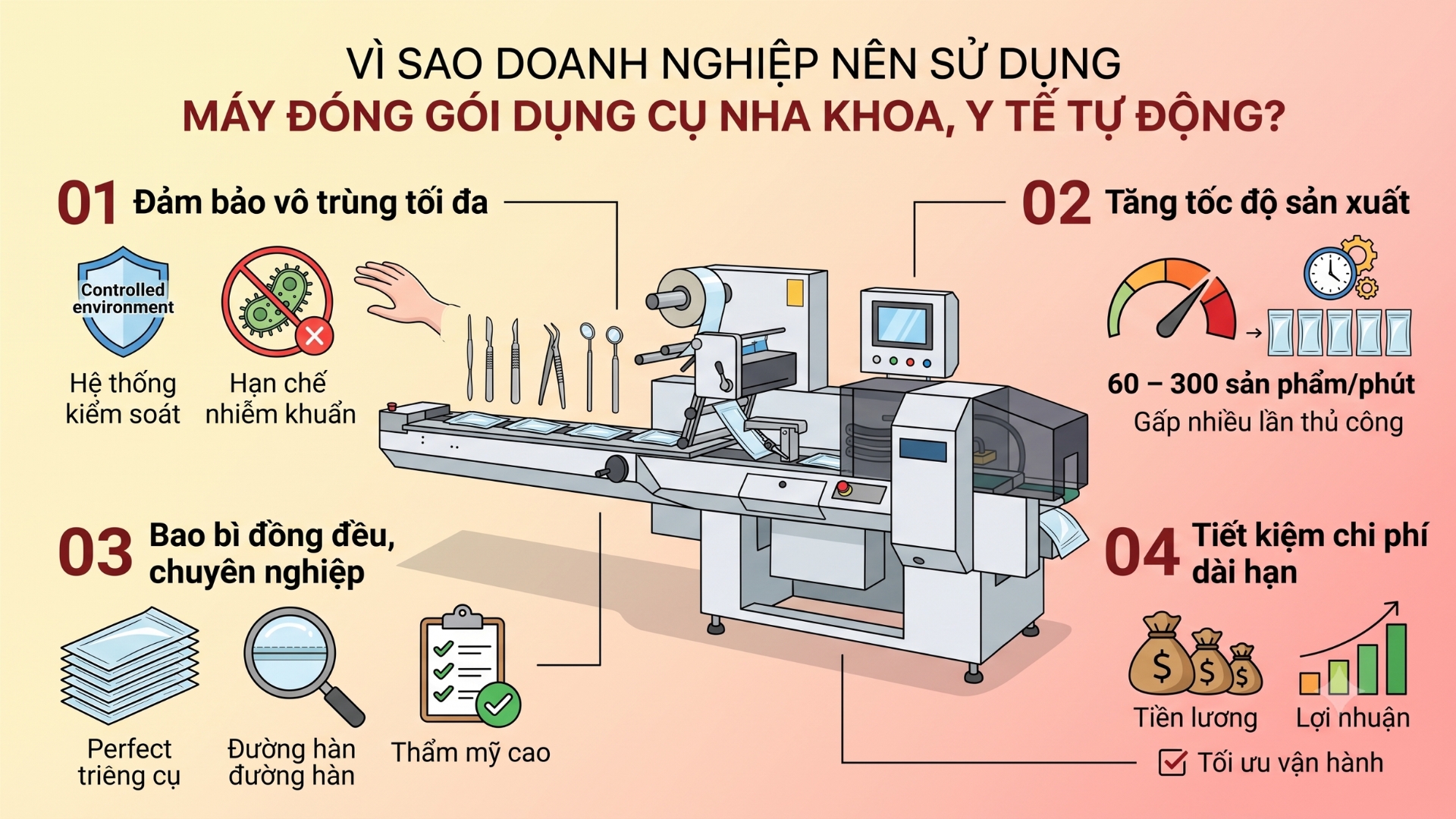 Máy đóng gói dụng cụ y tế