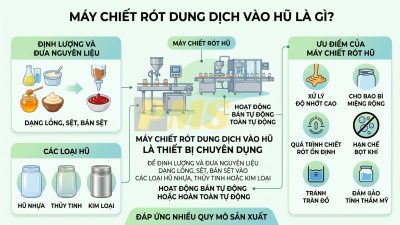 Máy chiết rót dung dịch vào hũ