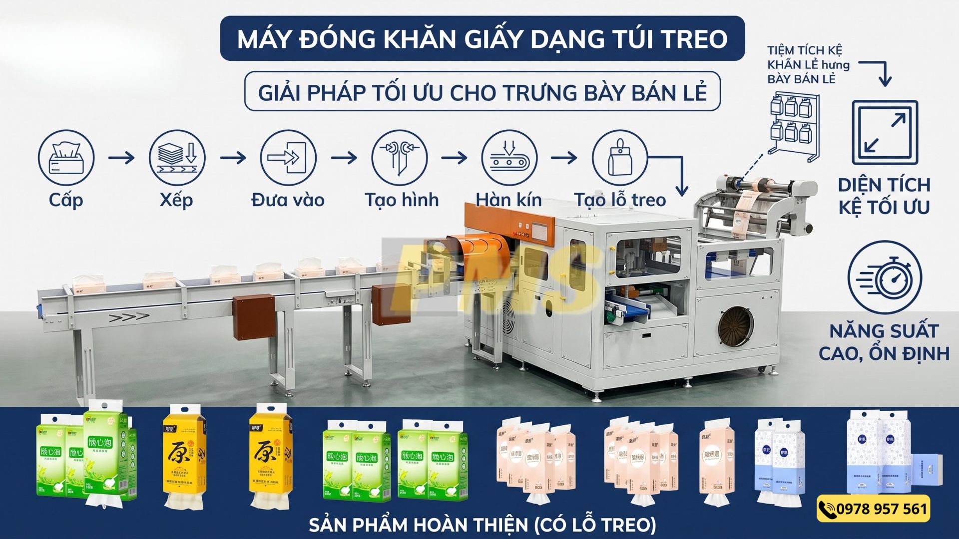 máy đóng gói khăn giấy